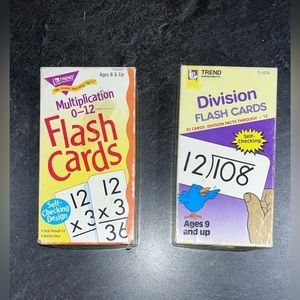 Trend Enterprises Flash Cards Multiplication 0-12 & Vintage 80s Division Flash